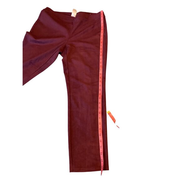 Chicos WomensTunic Leisure Suit Medium/Large Faux Suede Burgundy Stretch Preppy - Picture 16 of 16
